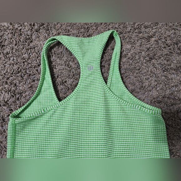 LULULEMON COOL RACERBACK GINGHAM GREEN & WHITE SIZE6 - Picture 5 of 7